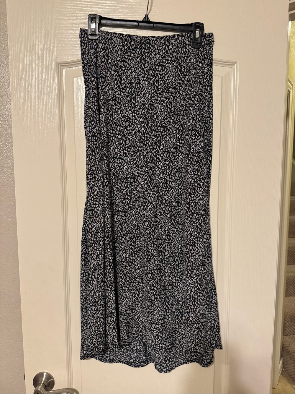 Women's Black & White Floral Midi Dress